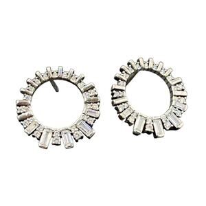 Pandora ALE Baguette CZ Ice Cube Wreath In 925 Sterling‎ Silver Earrings